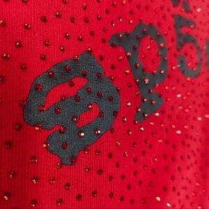 Stylish Red Rhinestone sp5der Jacket